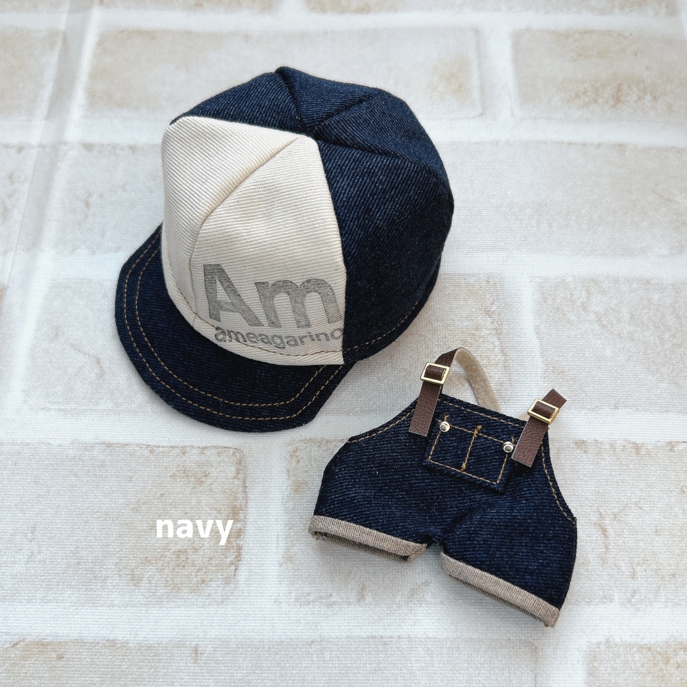 【12cm】デニムキャップ&サロペ