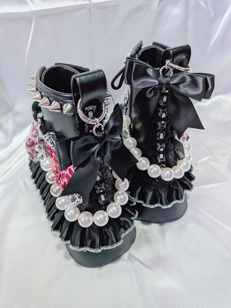 Pink Leopard Heart Boots【Mサイズ 23.5㎝】【Y2K リメイクブーツ】