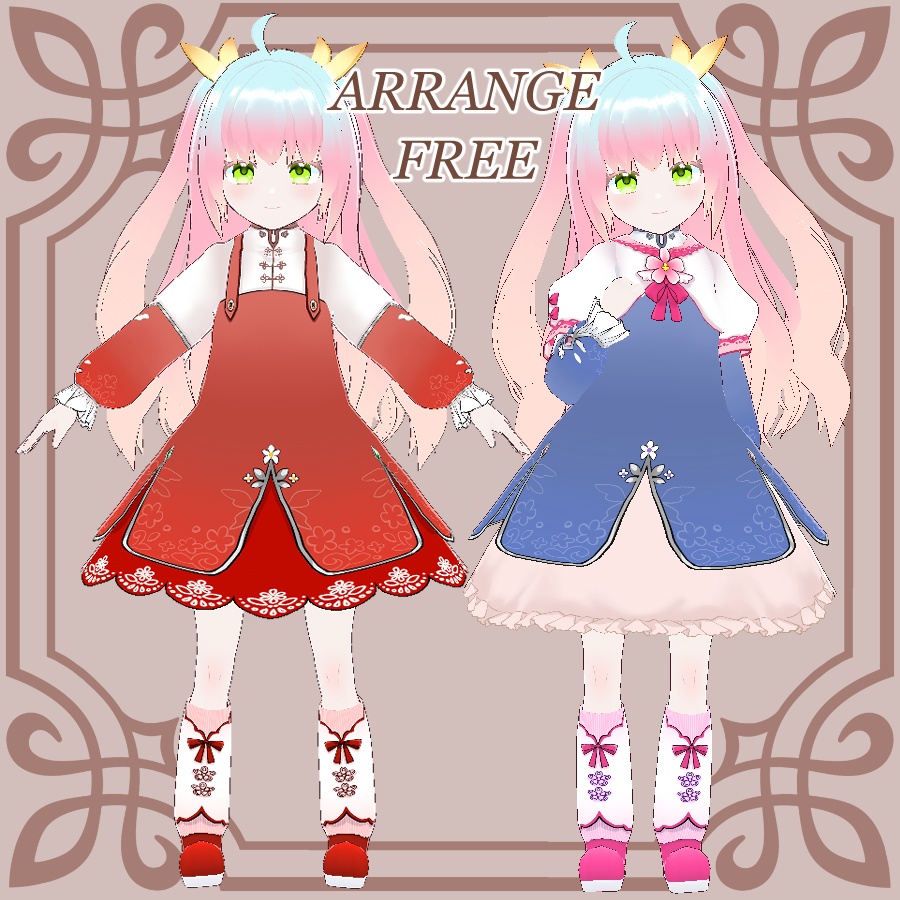 【VRoid】3Dモデル‗ 桜雨【衣装のみ有(無料版有)】