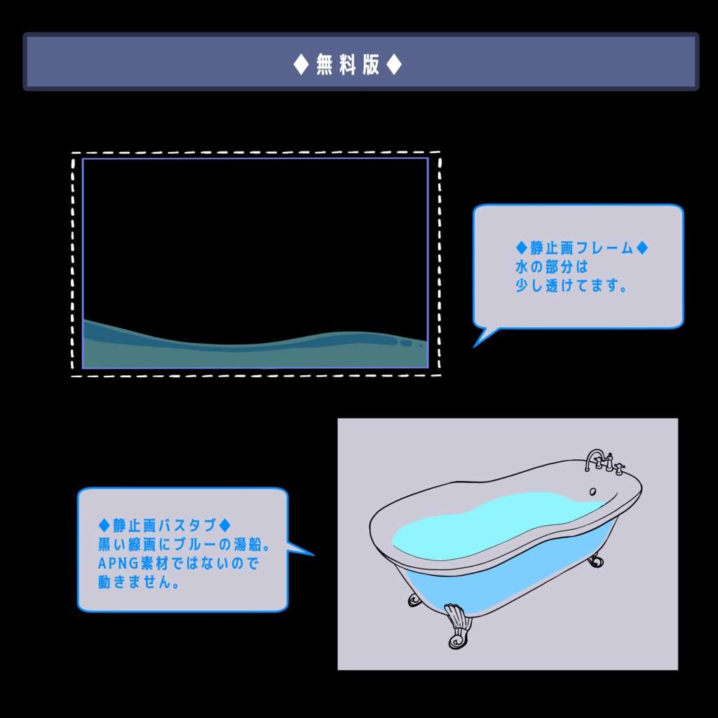 【ココフォリア用】ゆらゆらバスタブ【APNG/無料版有】