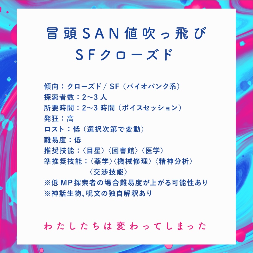 【CoCシナリオ6版】変貌とフリンジ
