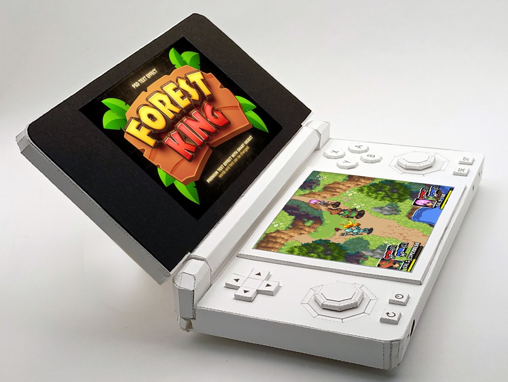 携帯ゲーム機ペーパークラフトテンプレート PDF SVG | ポータブルゲーム機 | ローポリゴン | レトロゲーム | インテリア