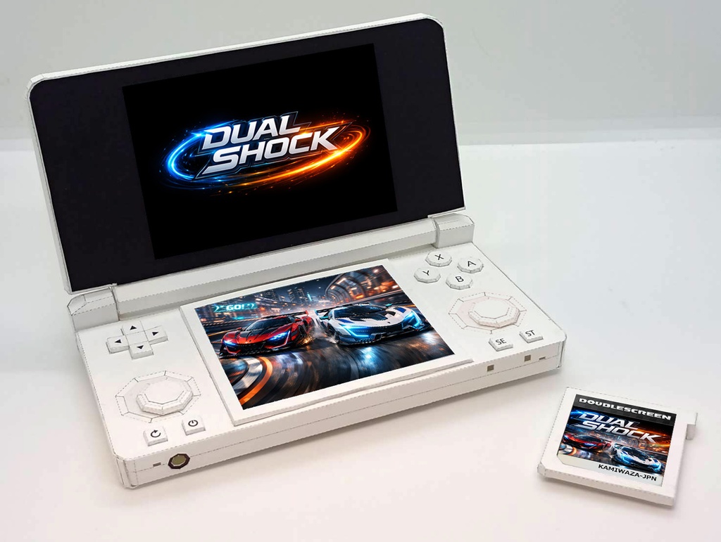 携帯ゲーム機ペーパークラフトテンプレート PDF SVG | ポータブルゲーム機 | ローポリゴン | レトロゲーム | インテリア