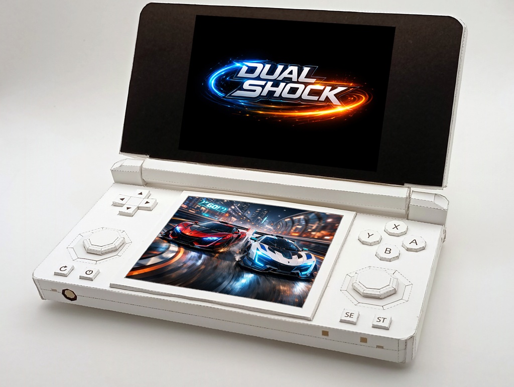 携帯ゲーム機ペーパークラフトテンプレート PDF SVG | ポータブルゲーム機 | ローポリゴン | レトロゲーム | インテリア