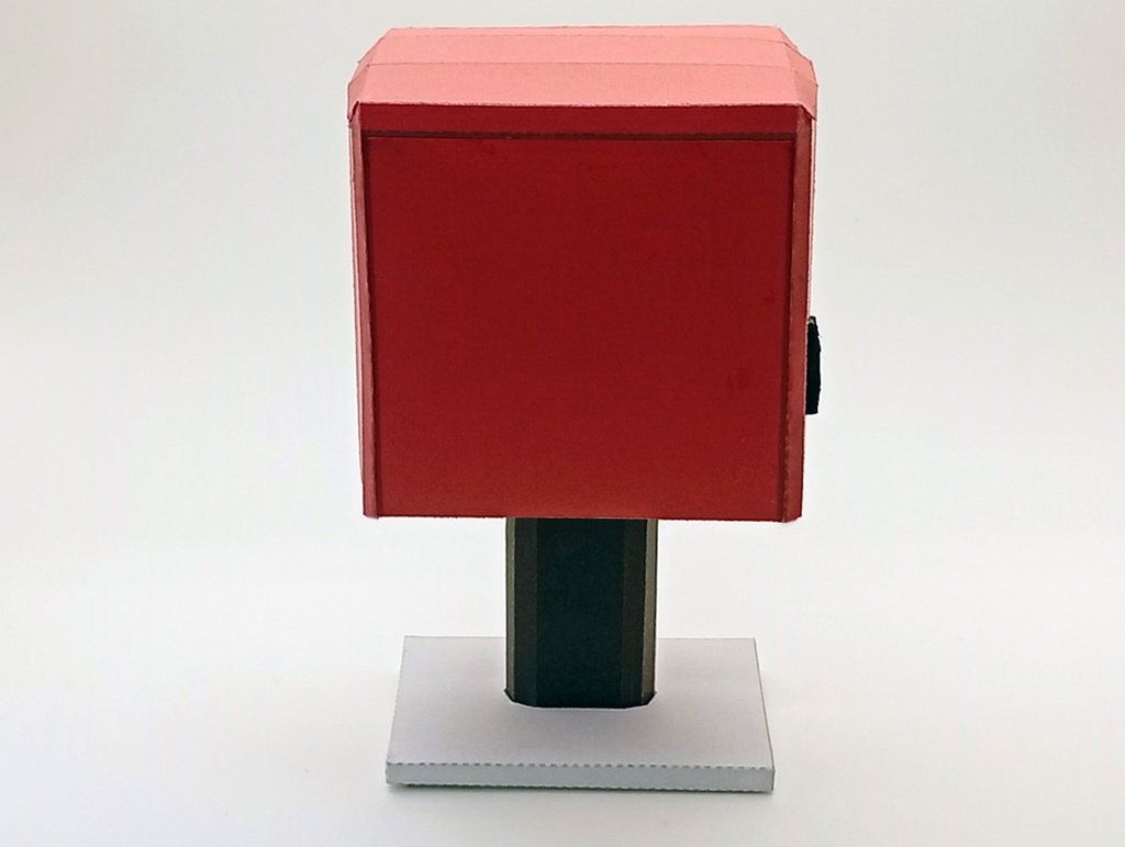 郵便ポスト, 郵便差出箱13号, ミニチュア, POST, PDF, 3D ローポリ, ペーパークラフト, ハガキ, 封筒, レターパック