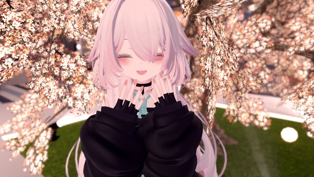 【ルルネ専用テクスチャ】桜ルルネセット(髪、瞳、メイク、ネイル、しっぽ)