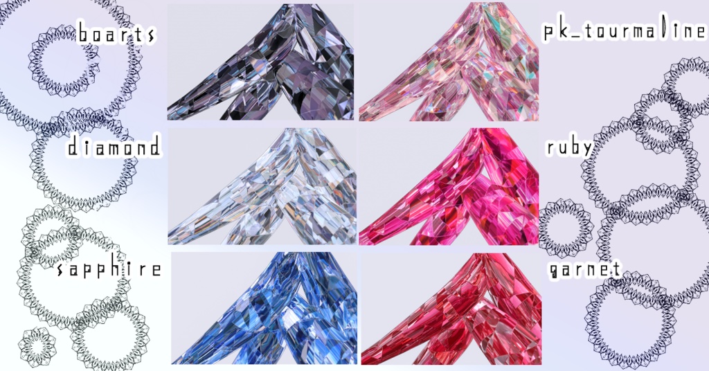 【Pochi専用/髪・顔・体/マテリアル付き】💎宝石マテリアル-your facets-💎