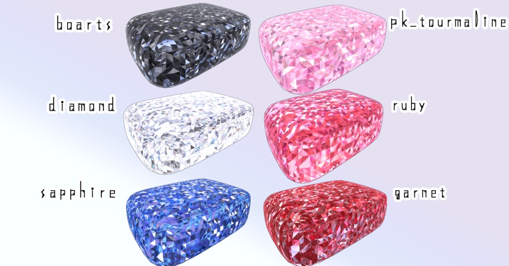 【汎用版&髪用18色/マテリアル付き】💎宝石マテリアル-your facets-💎