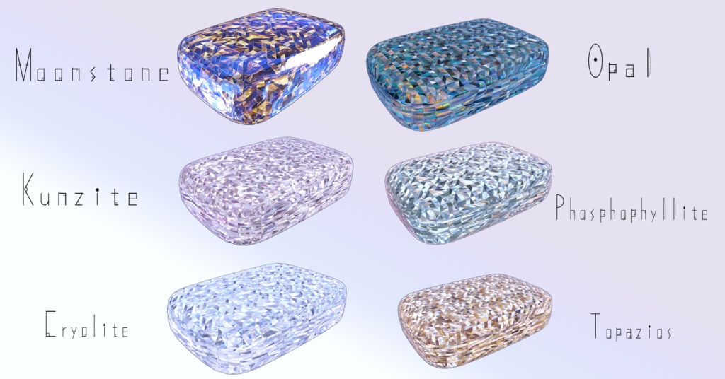 【汎用版&髪用18色/マテリアル付き】💎宝石マテリアル-your facets-💎