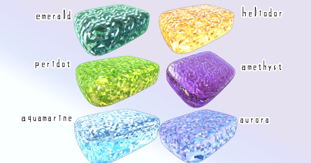 【汎用版&髪用18色/マテリアル付き】💎宝石マテリアル-your facets-💎