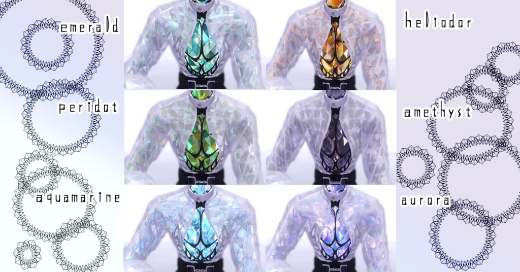 【イェギ専用/髪・顔・体・しっぽ/マテリアル付き】💎宝石マテリアル-your facets-💎