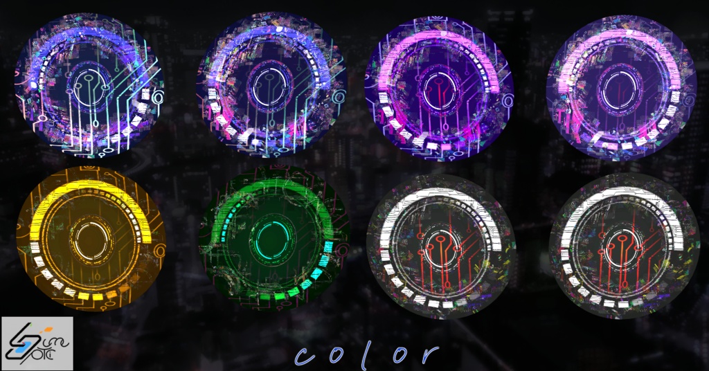 【Lume Optic 専用/マテリアルつき】ネオンアイテクスチャ【14パターン】