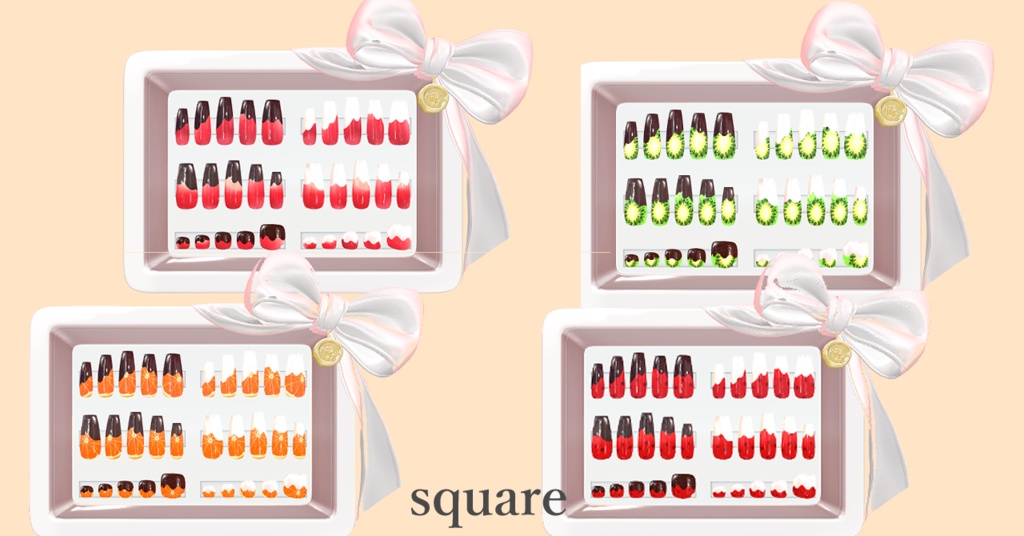 【マテリアル付】chocola fruits nail【MDollnail対応】