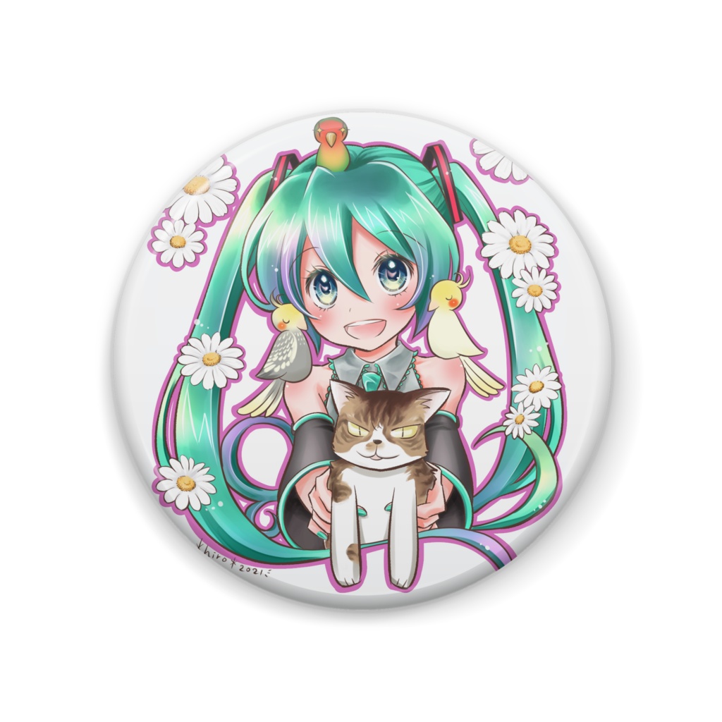 うちの子とミクさん缶バッジM