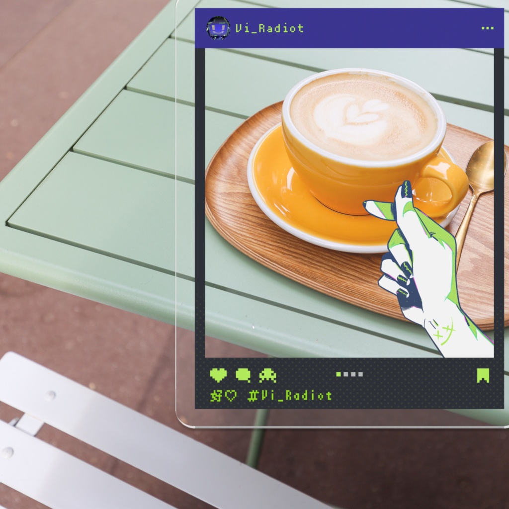インスタ風アクキー 指ハート