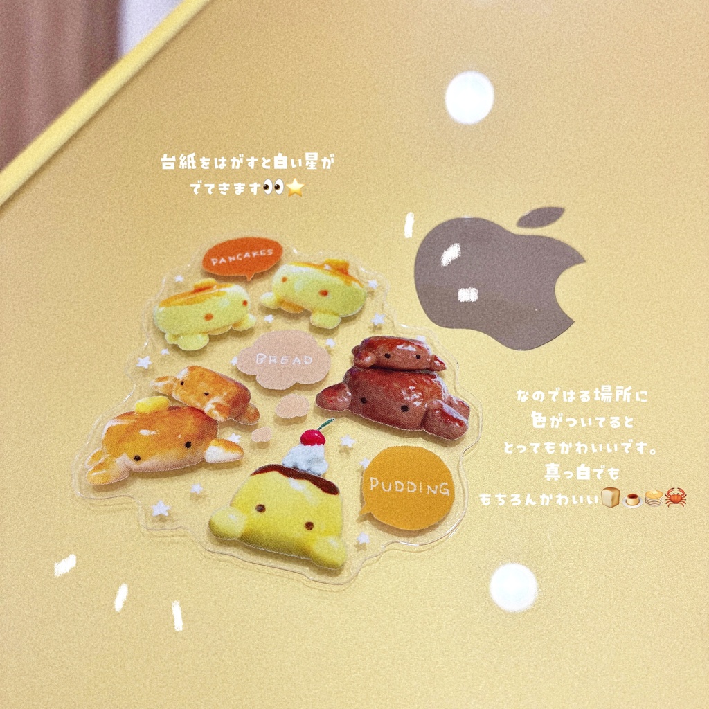 カニちゃんマルシェトートと透明ステッカーセット