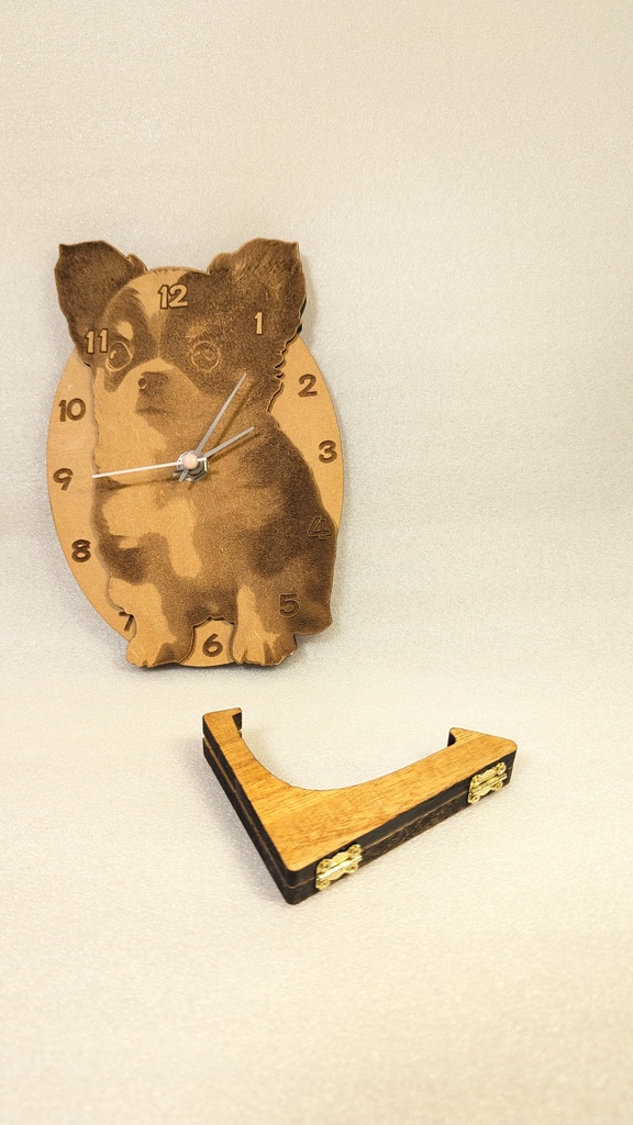 【オーダーメイド可能】オリジナル時計(チワワ) 壁掛け/スタンド置き 両対応