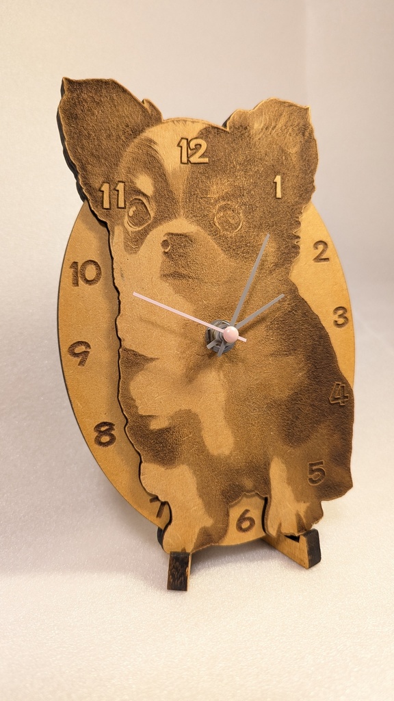 【オーダーメイド可能】オリジナル時計(チワワ) 壁掛け/スタンド置き 両対応