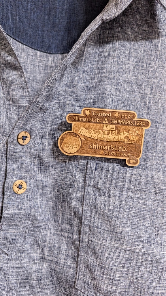 【VRChatオフ会グッズ】『ネームプレート(物理)』 リアルネームプレート(バッジ・ストラップセット)