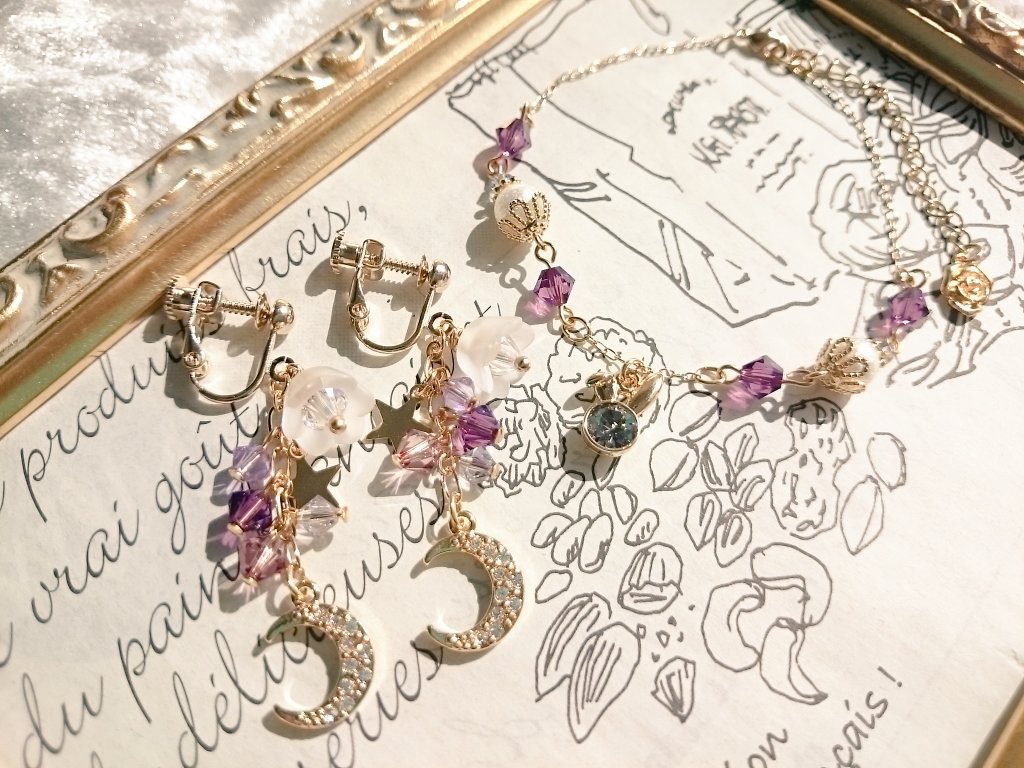 ツキウタイメージブレス&ピアスセット