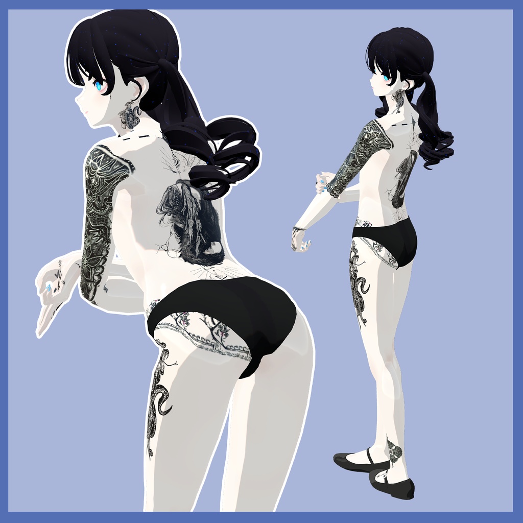 【VRChat】 Tattoo, タトゥー、刺青、イレーズ味を出せる、みんなのタトゥーテクスチャー