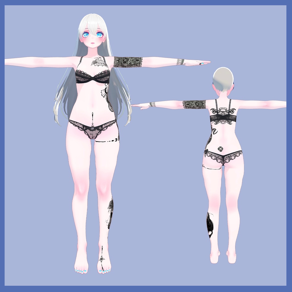 【VRChat】 Tattoo, タトゥー、刺青、イレーズ味を出せる、みんなのタトゥーテクスチャー