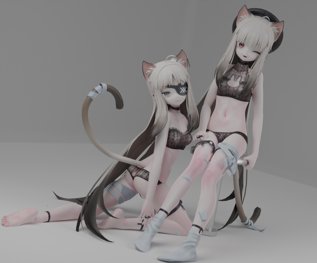 【VRChat】 YUGI & MIYO delicate underwear pack / 유기&미요의 섬세한 속옷 / 「ユギ」「ミヨ」の繊細な下着