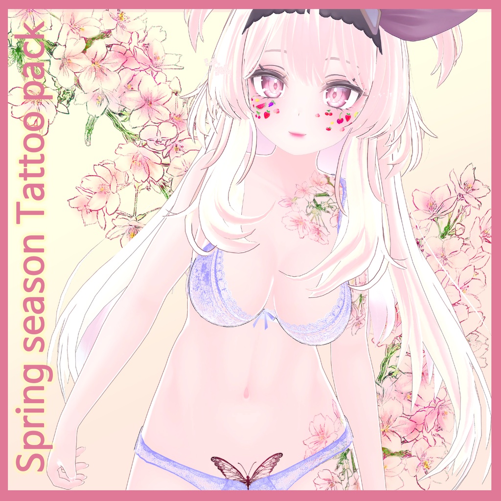 【VRChat】 Tattoo Texture Package for Spring Season / タトゥー、刺青、イレーズミーな感じを出せるみんなの春シーズンタトゥーテクスチャー