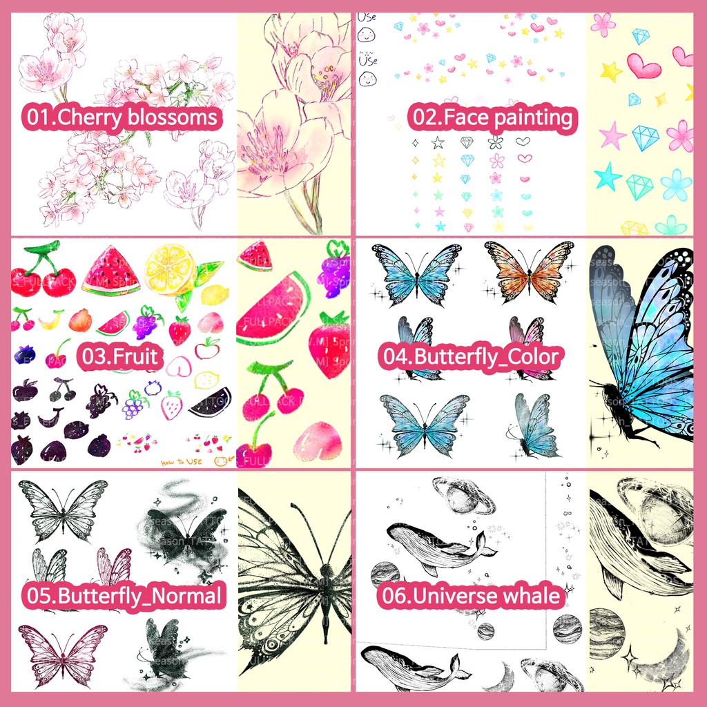 【VRChat】 Tattoo Texture Package for Spring Season / タトゥー、刺青、イレーズミーな感じを出せるみんなの春シーズンタトゥーテクスチャー