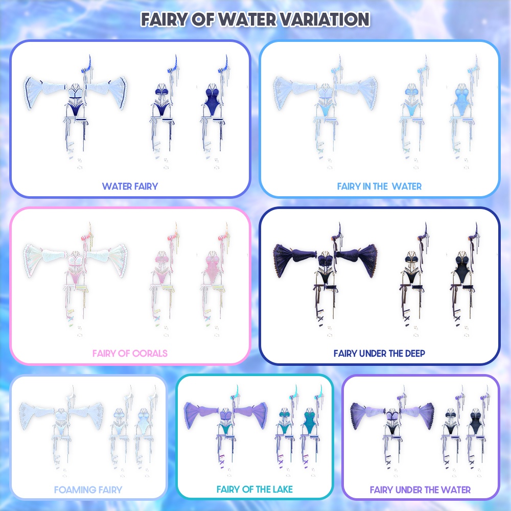 +8 Avatar ! 【VRChat】 swimsuit 🐬 水中の妖精 / Fairy of the Water / 페어리 오브 더 워터🐬 for Shinano, Milltina, Manuka, Lavie, Milfy, Airi, Karin, Marycia