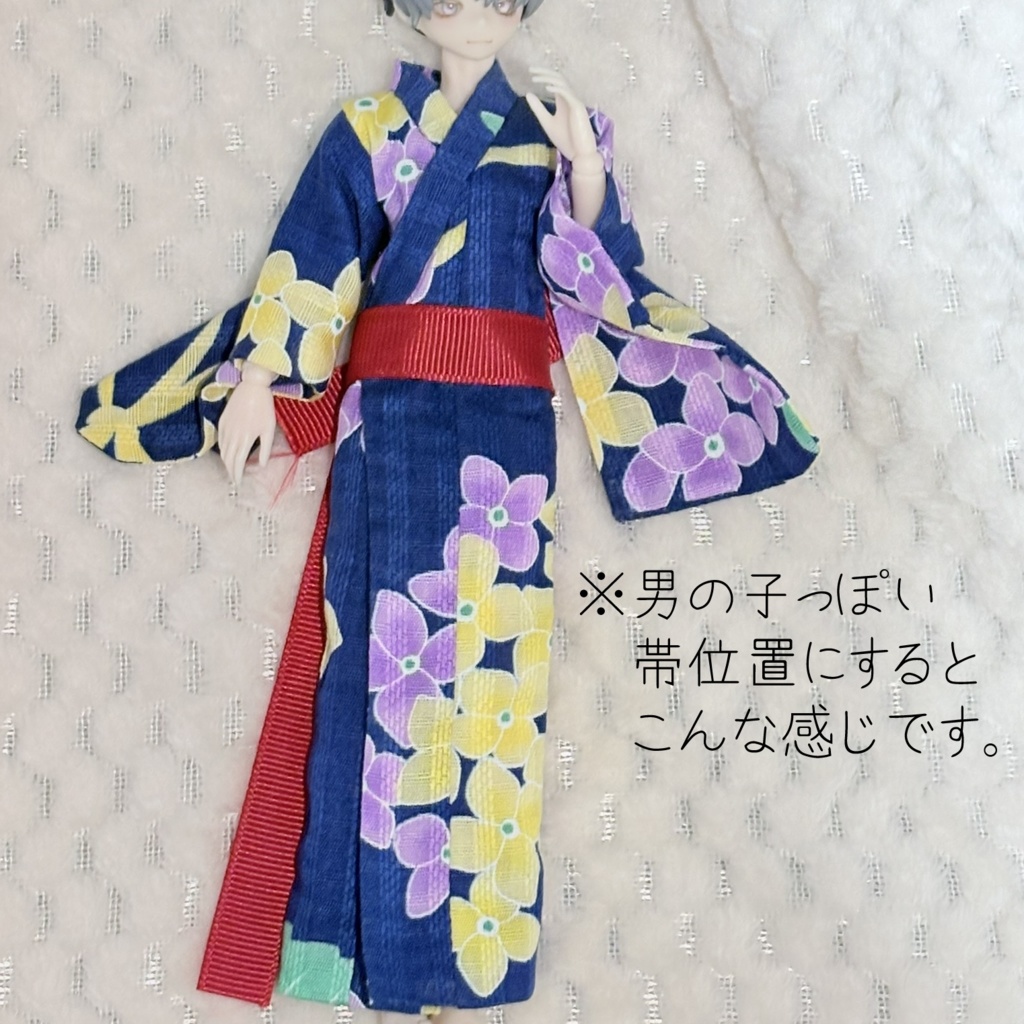 ドール用浴衣/紫陽花