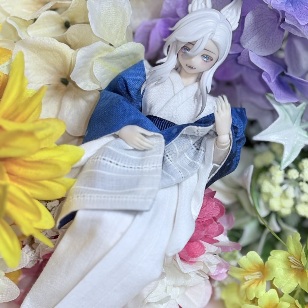 ドール用着物/白無地