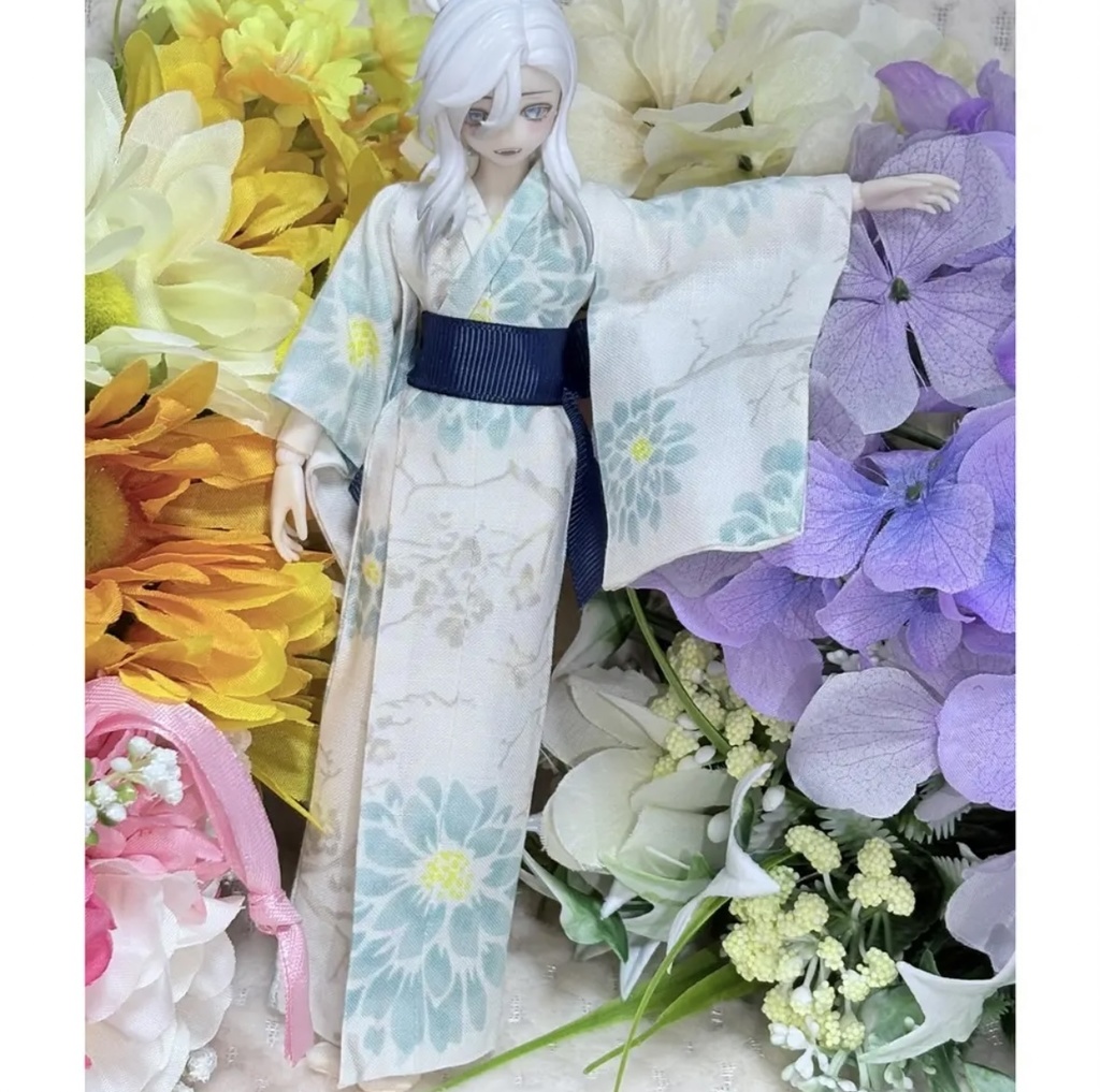 ドール用浴衣/薄水・薄紅