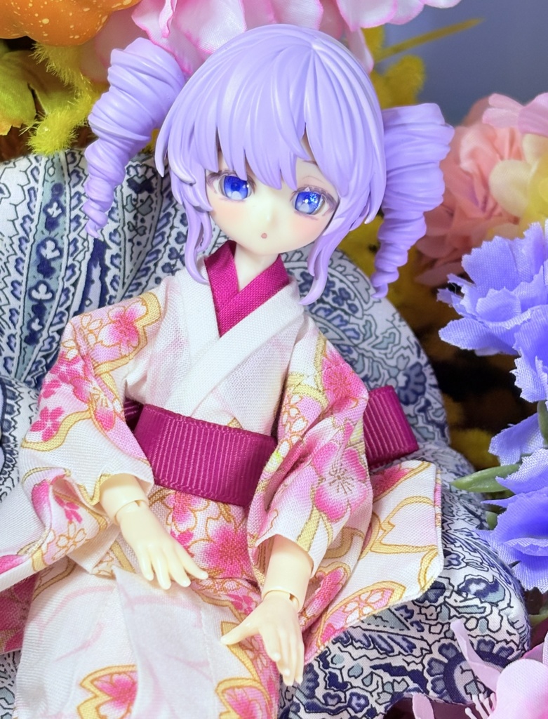 ドール用着物(浴衣)/桜柄