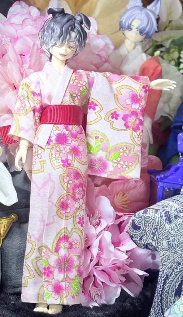 ドール用着物(浴衣)/桜柄