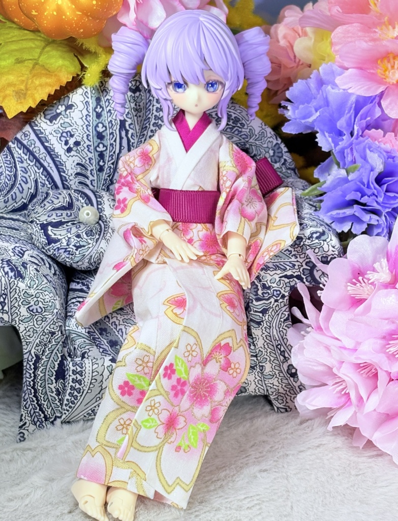 ドール用着物(浴衣)/桜柄
