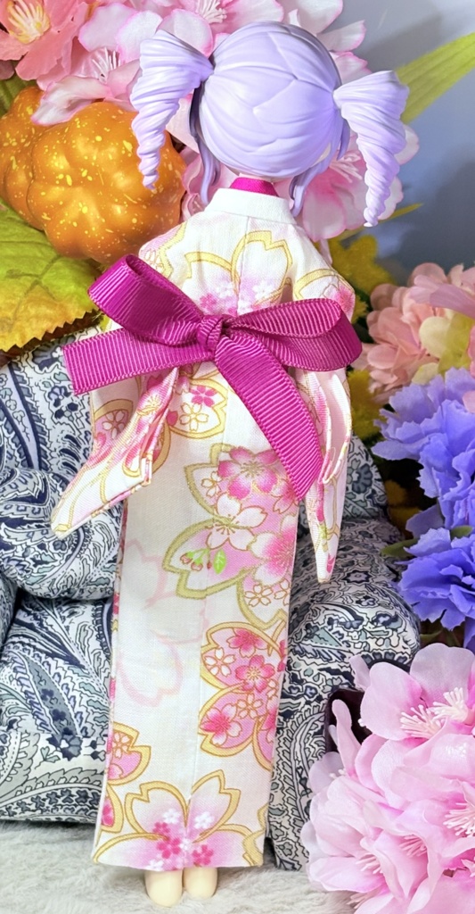 ドール用着物(浴衣)/桜柄