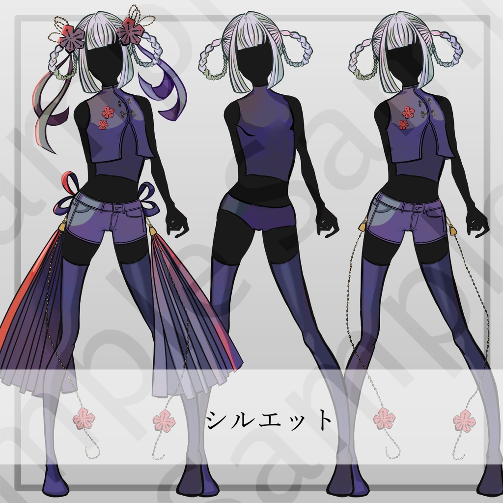 【立ち絵】中華風衣装_女の子【差分13種/衣装3種】