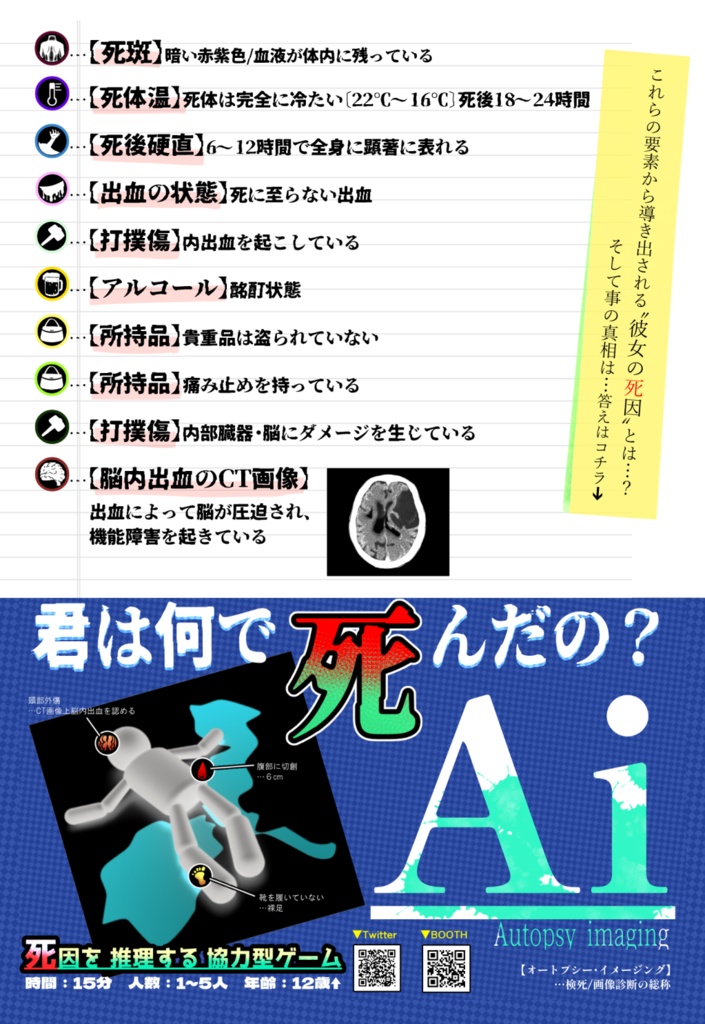 彼女の死因とは…? 【ボードゲーム『Ai』お試し版!】