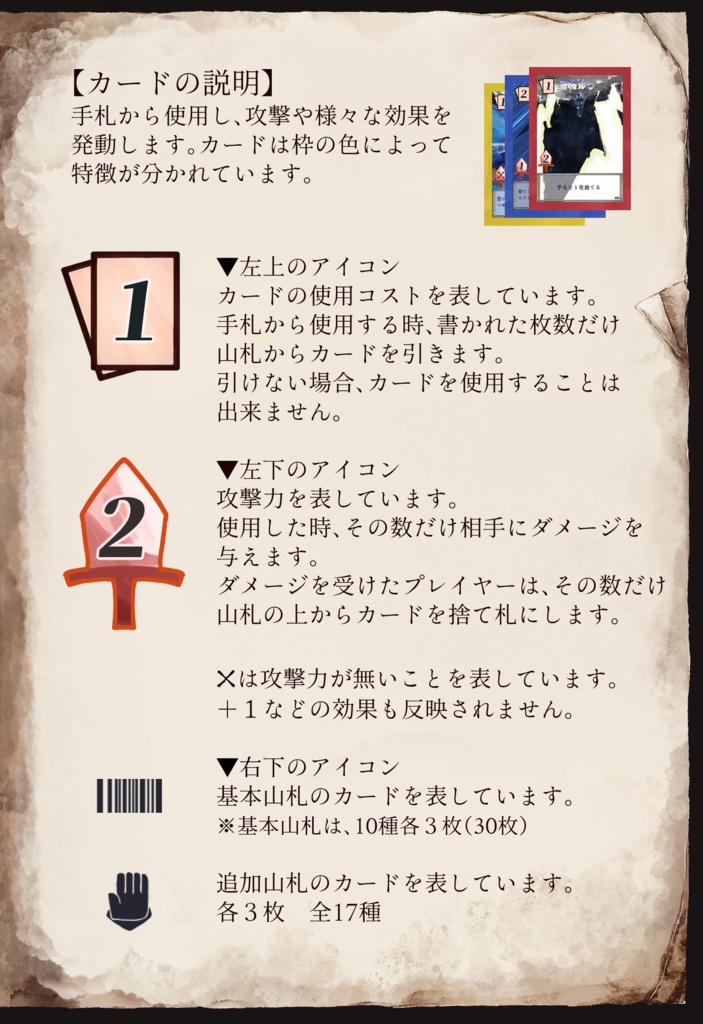 《テセウスの仔》二人対戦型/デッキ再構築ボードゲーム