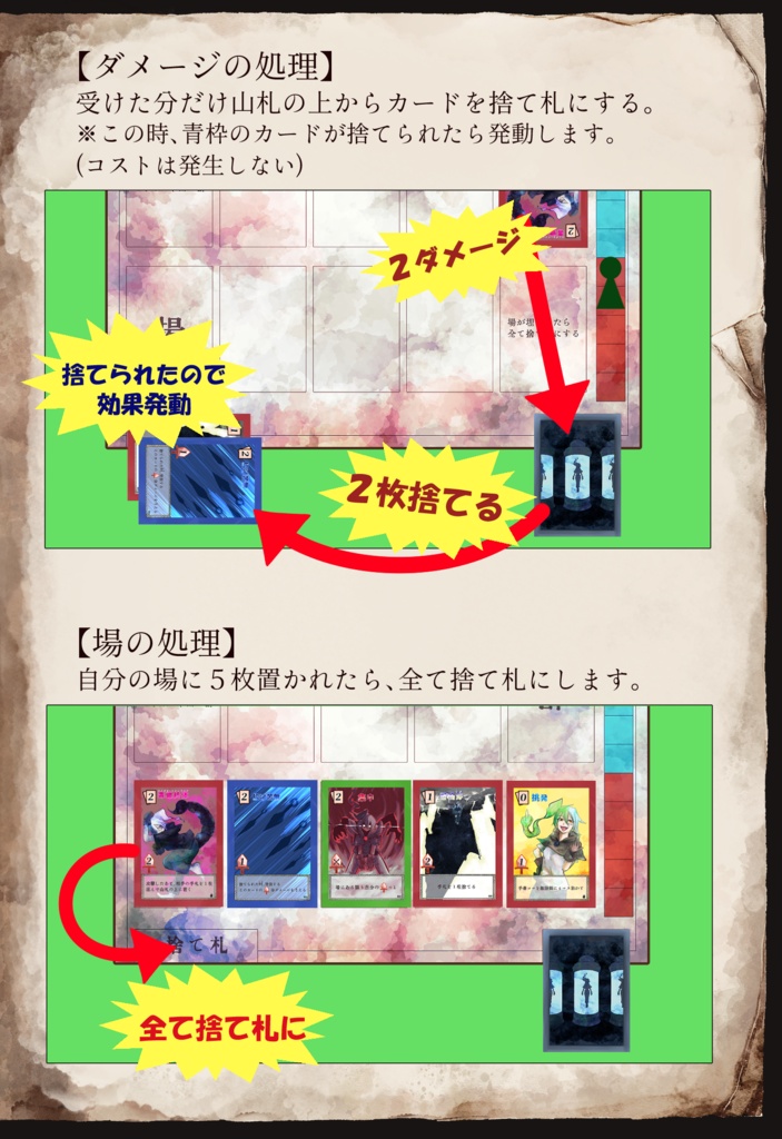 《テセウスの仔》二人対戦型/デッキ再構築ボードゲーム