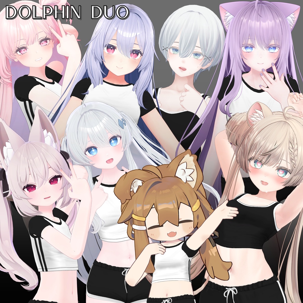 【8アバター対応】Dolphin Duo