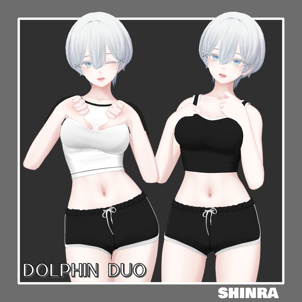【8アバター対応】Dolphin Duo