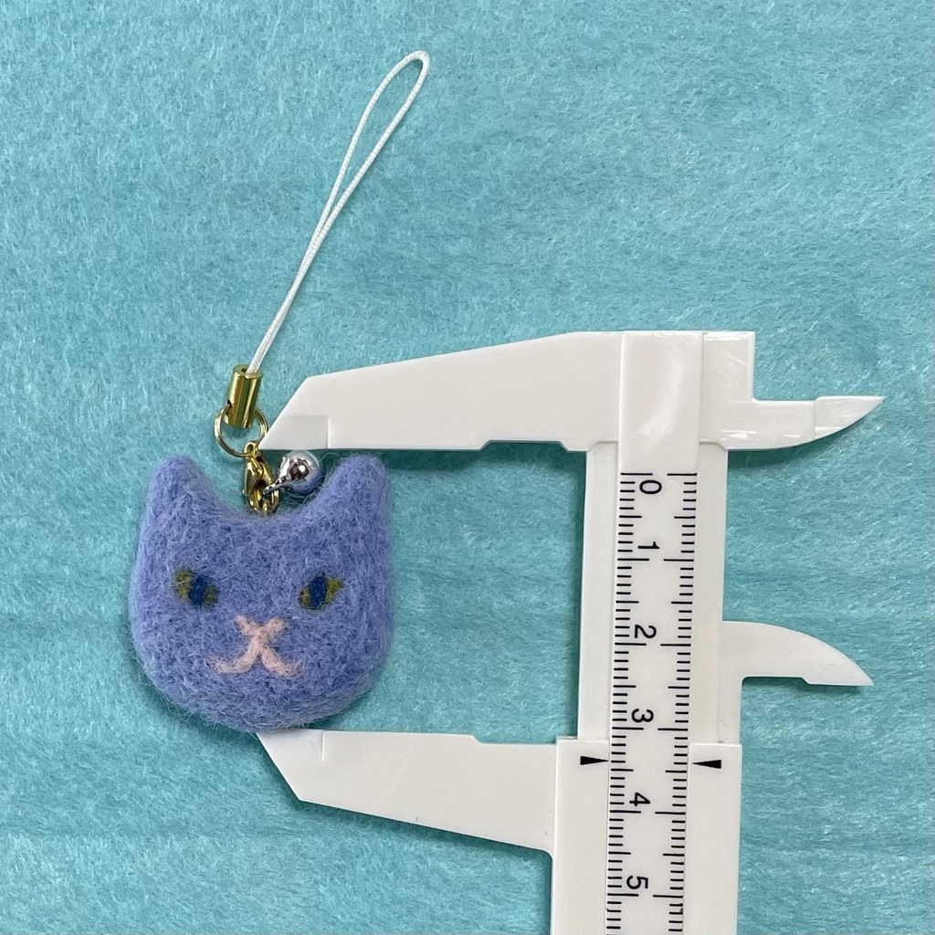 ネコねこストラップ(ブルー)