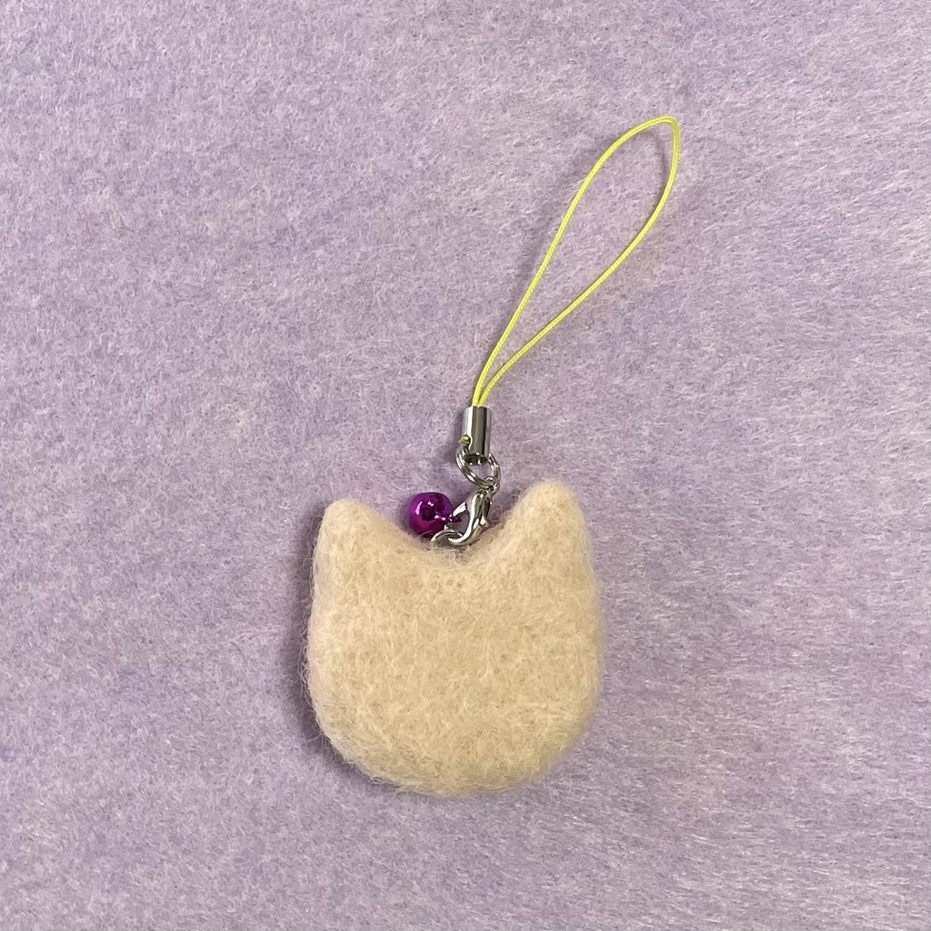 ネコねこストラップ(肌色オッドアイ)