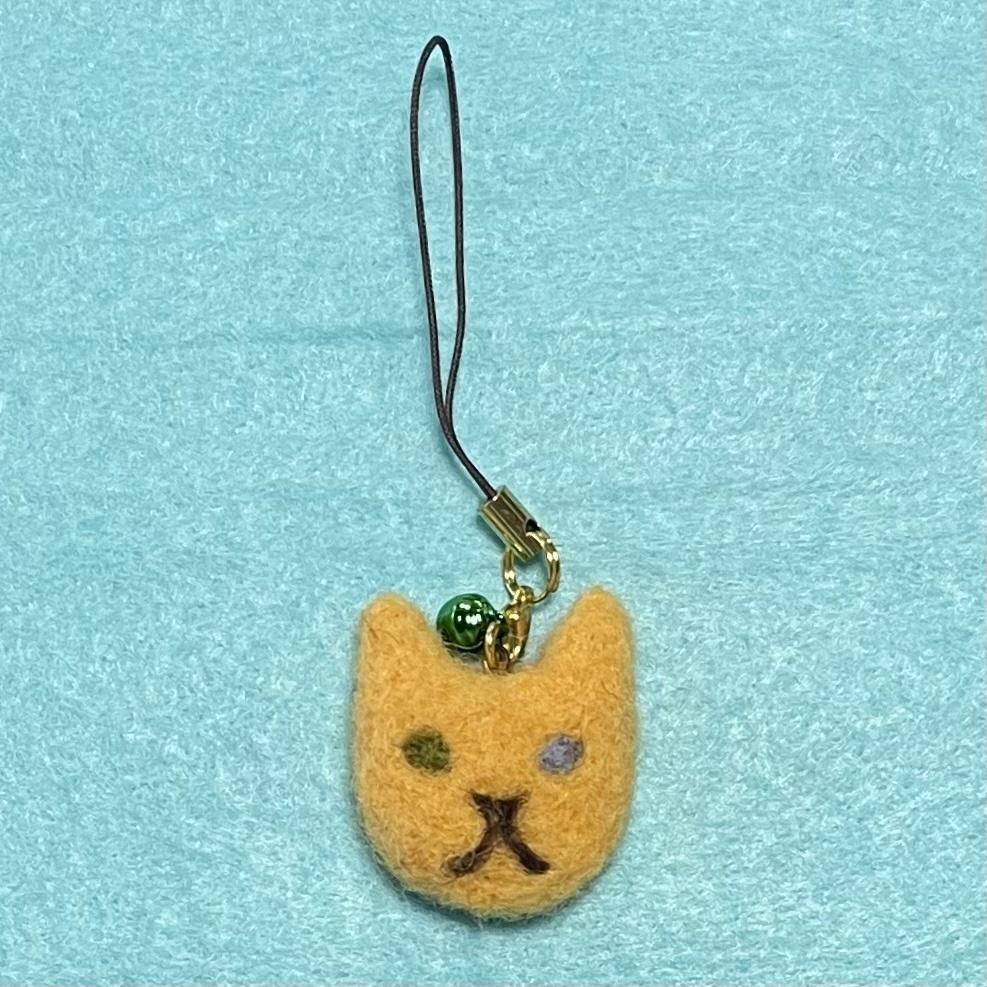 ネコねこストラップ(山吹オッドアイ)