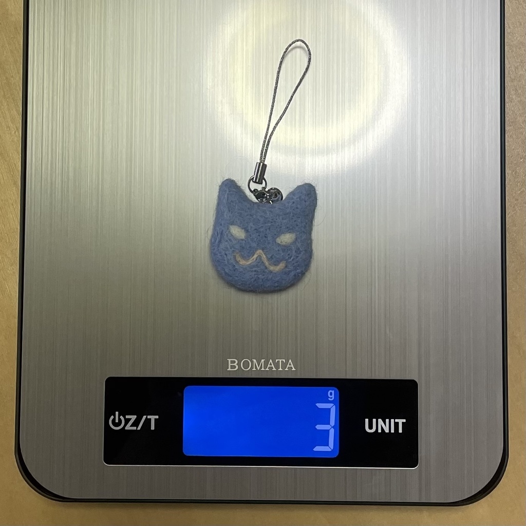 ネコねこストラップ(ブルー白目)