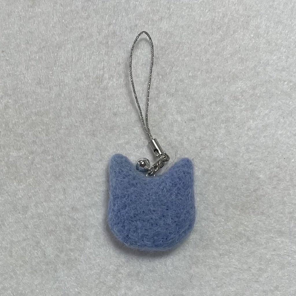 ネコねこストラップ(ブルー白目)