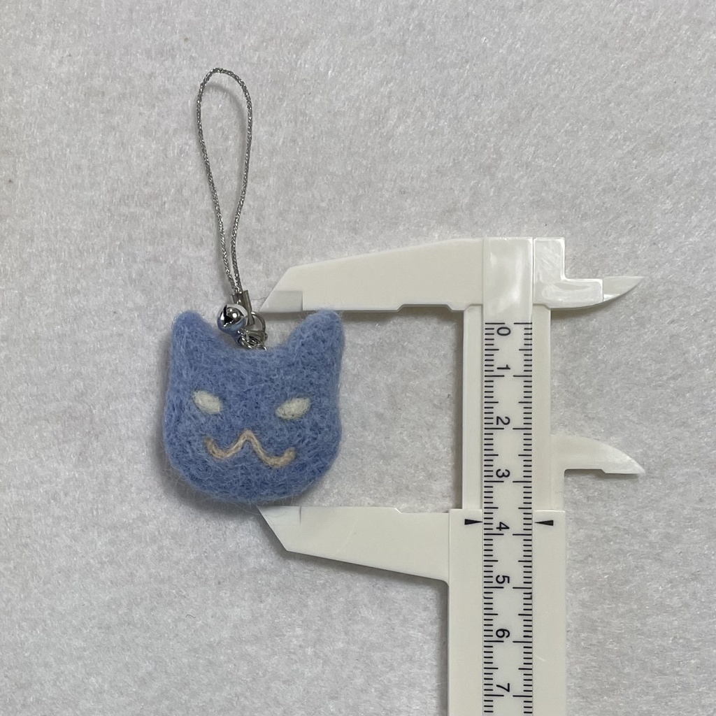 ネコねこストラップ(ブルー白目)