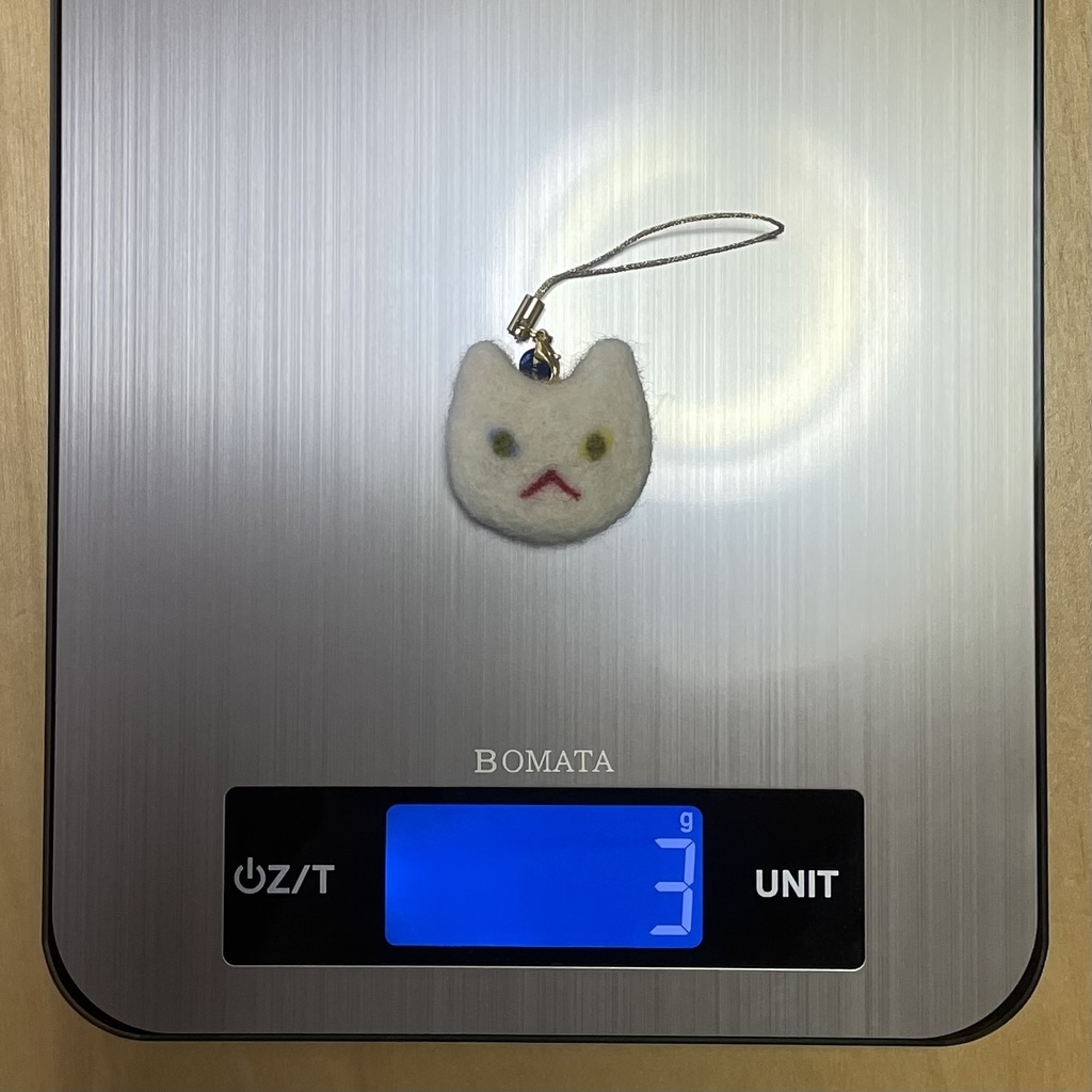 ネコねこストラップ(白オッドアイ和服)